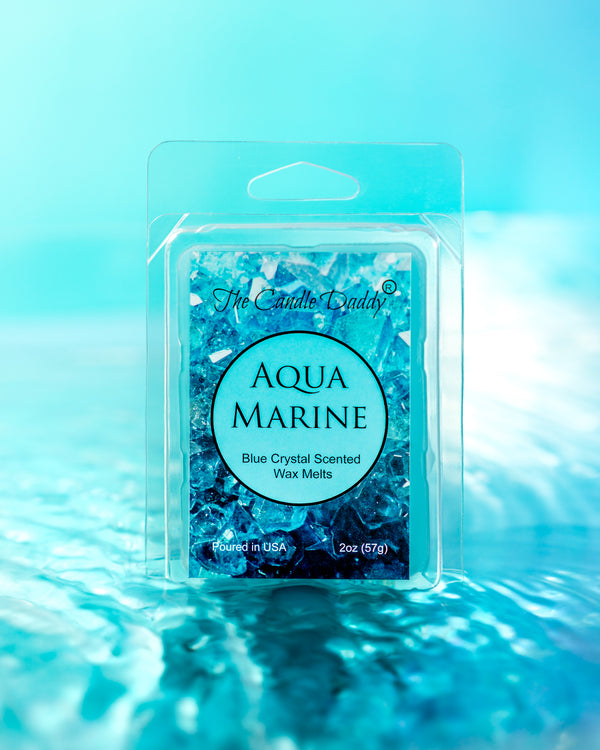 Aqua Marine - Blue Crystal Maximum Scented Wax Melt - 1 Pack - 2 Ounces - 6 Cubes
