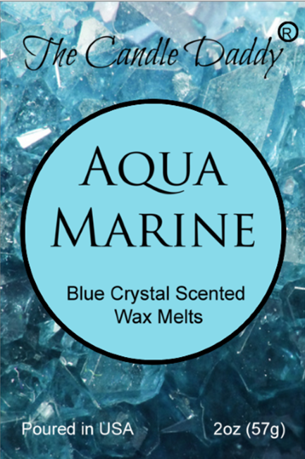 Aqua Marine - Blue Crystal Maximum Scented Wax Melt - 1 Pack - 2 Ounces - 6 Cubes