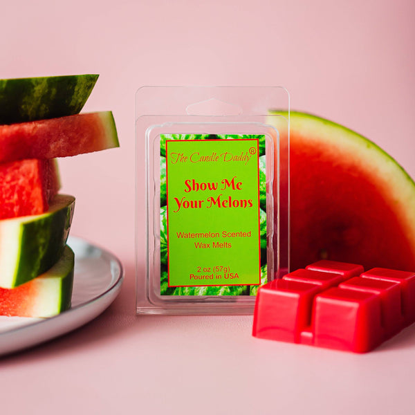 Show Me Your Melons - Ripe Juicy Watermelon Scented Melt - 1 Pack - 2 Ounces - 6 Cubes - The Candle Daddy