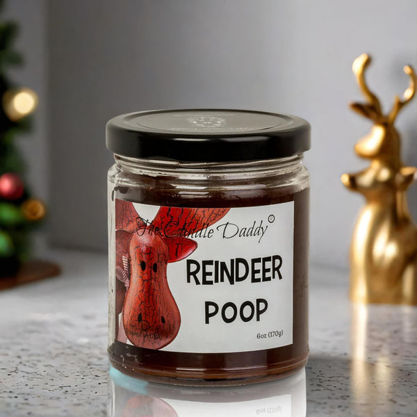 Reindeer Poop Holiday Candle - Funny Coffee Scented Candle - Funny Holiday Candle for Christmas, New Years - Long Burn Time, Holiday Fragrance, Hand Poured in USA - 6oz