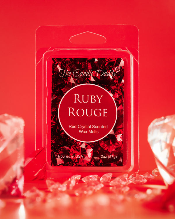 Ruby Rouge - Red Crystal Maximum Scented Wax Melt - 1 Pack - 2 Ounces - 6 Cubes