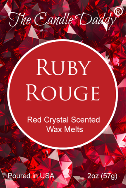Ruby Rouge - Red Crystal Maximum Scented Wax Melt - 1 Pack - 2 Ounces - 6 Cubes