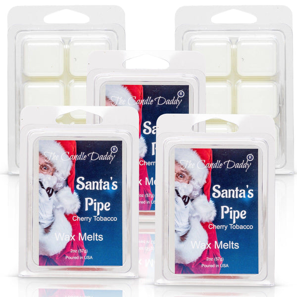 Santa's Pipe - Cherry Tobacco Christmas Pipe Scented Wax Melt - 1 Pack - 2 Ounces - 6 Cubes - The Candle Daddy