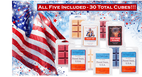 4th of July 5 Pack - 5 Amazing Fourth of July Summer Wax Melts - 30 Total Cubes - 10 Total Ounces - The Candle Daddy