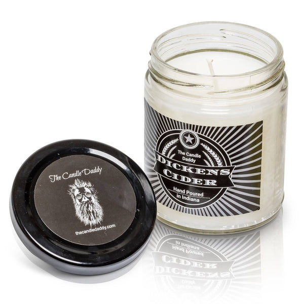 Dickens Cider- Apple Bourbon Cider Scented Jar Candle- 6 Ounce- 40 Hour Burn- Hand Poured in Indiana - The Candle Daddy