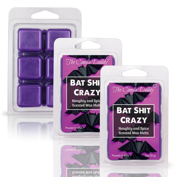 Bat Shit Crazy - Naughty and Spice Scented Wax Melt Halloween - 1 Pack - 2 Ounces - 6 Cubes - The Candle Daddy