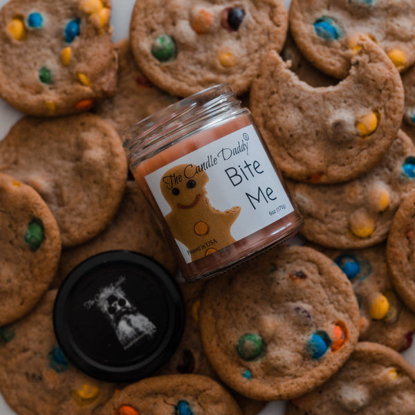 Bite Me - Christmas Gingerbread Cookie Scented - Funny 6 Oz Jar Candle - 40 Hour Burn Time - The Candle Daddy