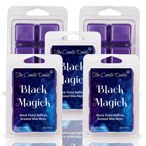 Black Magick - Black Violet Saffron Scented Wax Melt - 1 Pack - 2 Ounces - 6 Cubes - The Candle Daddy