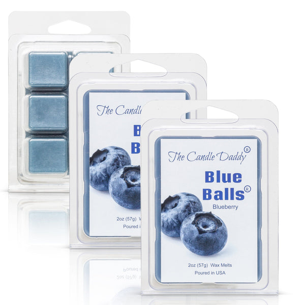 Two Blue Balls - Ripe Blueberry Scented Melt - Maximum Scent Wax Cubes/Melts - 1 Pack - 2 Ounces - 6 Cubes - The Candle Daddy