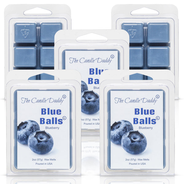 Two Blue Balls - Ripe Blueberry Scented Melt - Maximum Scent Wax Cubes/Melts - 1 Pack - 2 Ounces - 6 Cubes - The Candle Daddy