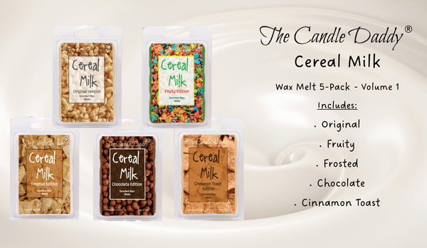 Cereal Milk 5 Pack - Volume 1 - 5 Amazing Cereal Milk Scented Wax Melts - 30 Total Cubes - 10 Total Ounces - The Candle Daddy