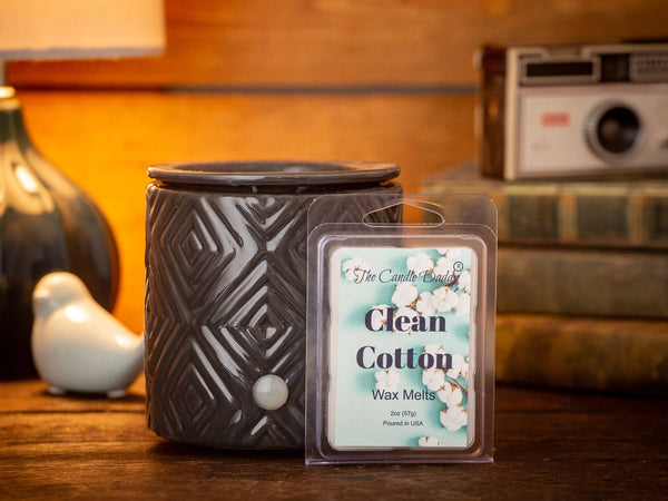 Clean Cotton- Fresh, Calming Cotton Scented Melt- Maximum Scent Wax Cubes/Melts- 1 Pack -2 Ounces- 6 Cubes - The Candle Daddy