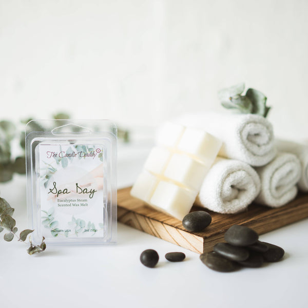 Spa Day - Relaxing Aroma Therapy Eucalyptus Scented Wax Melt - 1 Pack - 2 Ounces - 6 Cubes - The Candle Daddy