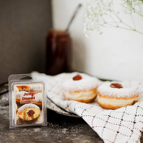 Jelly Donut - Sweet Pastry and Fruit Scented Wax Melt - 1 Pack - 2 Ounces - 6 Cubes - The Candle Daddy