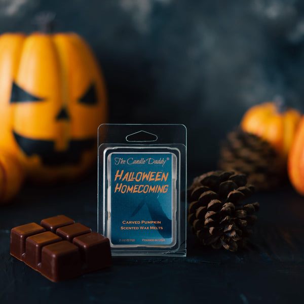 Halloween Homecoming - Craved Pumpkin Scented Horror Movie Wax Melt - 1 Pack - 2 Ounces - 6 Cubes - The Candle Daddy