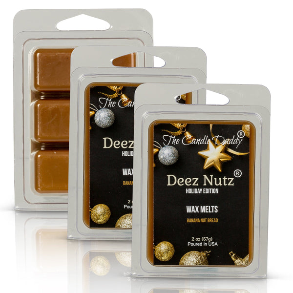 Deez Nutz -Holiday Christmas Edition - Banana Nut Bread Scented Wax Melts - 1 Pack - 2 Ounces - 6 Cubes - The Candle Daddy