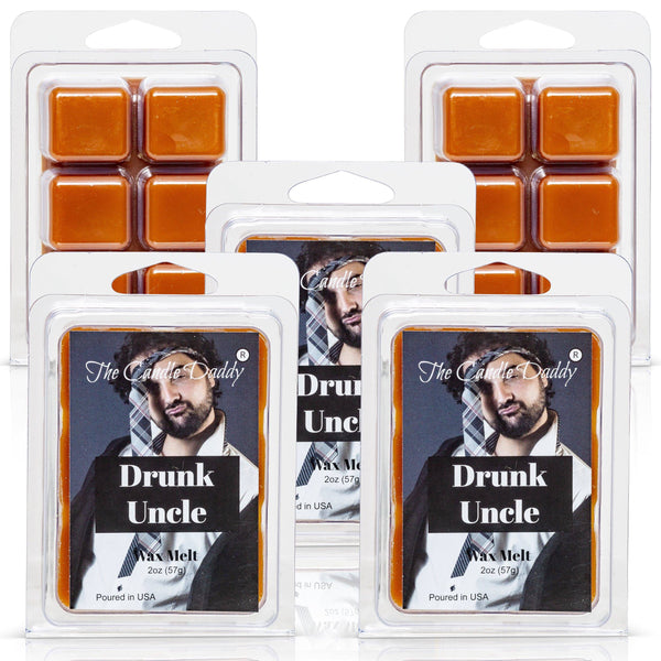 Drunk Uncle - Whiskey Scented Melt- Maximum Scent Wax Cubes/Melts- 1 Pack -2 Ounces- 6 Cubes - The Candle Daddy