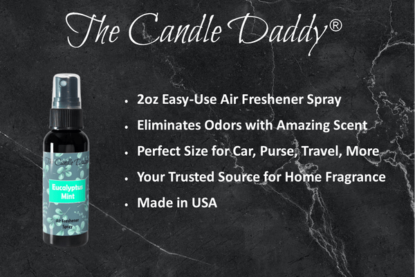 3 Pack - Eucalyptus Mint Spray - Eucalyptus Mint Scented - Room/Car Air Freshener Spray – (3) 2 Ounce Spray Bottles - The Candle Daddy