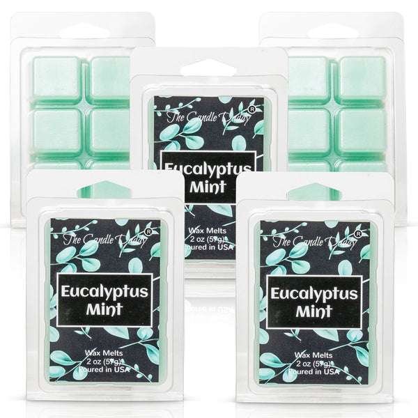 Eucalyptus Mint - Refreshing Mint Eucalyptus Scented Melt- Maximum Scent Wax Cubes/Melts- 1 Pack -2 Ounces- 6 Cubes - The Candle Daddy