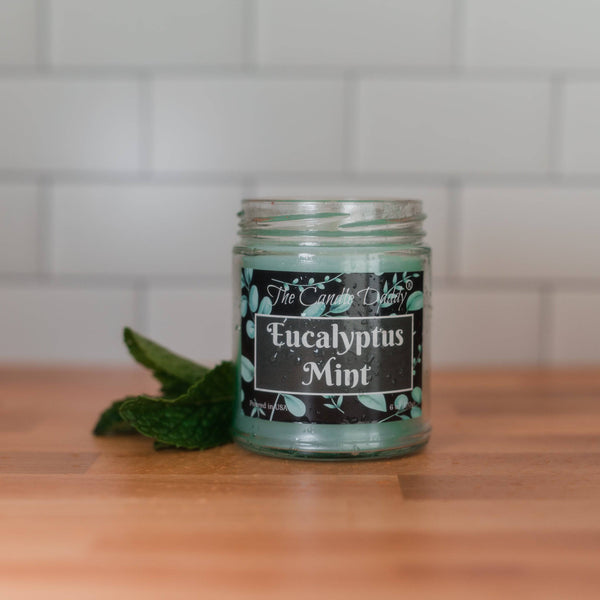 Eucalyptus Mint - Fresh Mint and Eucalyptus Scented - 6 Oz Jar Candle - 40 Hour Burn - The Candle Daddy