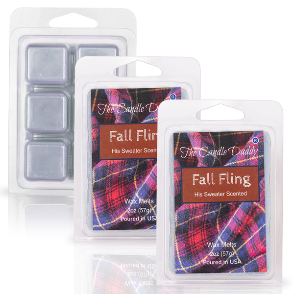 Fall Fling - "His" Sweater Scented Wax Melt - 1 Pack - 2 Ounces - 6 Cubes - The Candle Daddy