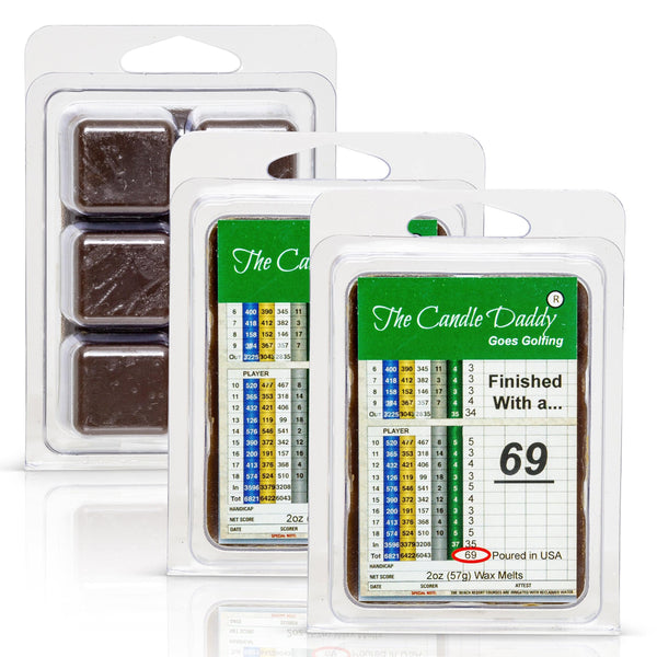 The Candle Daddy Goes Golfing - Finished With A....69 - Golf Course Dirt Scented Melt- Maximum Scent Wax Cubes/Melts- 1 Pack -2 Ounces- 6 Cubes - The Candle Daddy