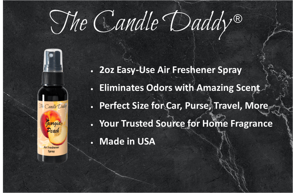 3 Pack - Georgia Peach Spray - Fresh Peach Scented - Room/Car Air Freshener Spray – (3) 2 Ounce Spray Bottles - The Candle Daddy