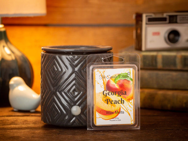5 Pack - Georgia Peach - Southern Peach Fruit Scented Melt- Maximum Scent Wax Cubes/Melts - 2 Ounces x 5 Packs = 10 Ounces - The Candle Daddy