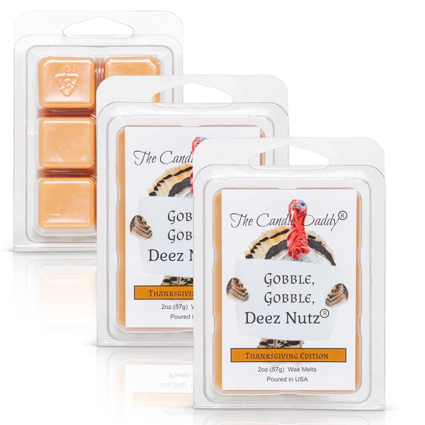 Gobble, Gobble Deez Nutz - Thanksgiving Edition - Banana Nut Bread Scented Melt - Maximum Scent Wax Cubes/Melts - 1 Pack - 2 Ounces - 6 Cubes - The Candle Daddy