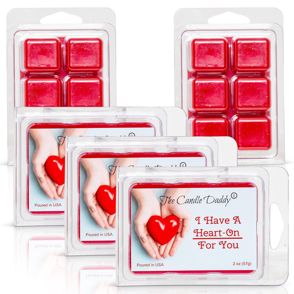 I Have a HEART ON For You - Valentine's Day Edition - Funny Red Hot Cinnamon Scented Wax Melt Cubes - 2 Ounces - The Candle Daddy