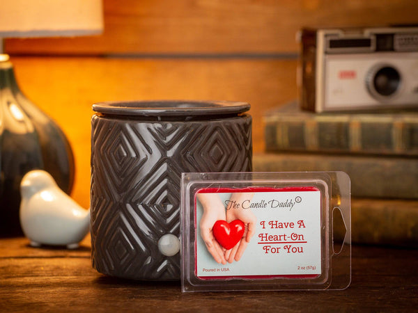 I Have a HEART ON For You - Valentine's Day Edition - Funny Red Hot Cinnamon Scented Wax Melt Cubes - 2 Ounces - The Candle Daddy