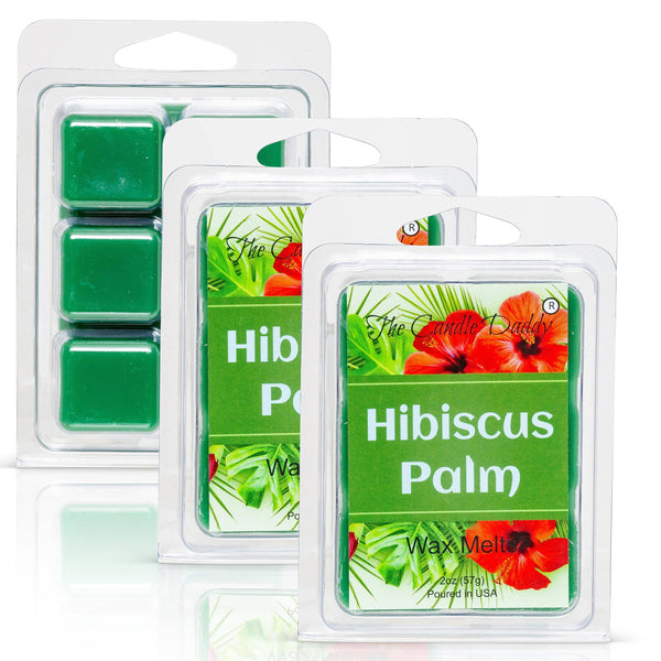 Hibiscus Palm - Lush, Botanical Scented Melt- Maximum Scent Wax Cubes/Melts- 1 Pack -2 Ounces- 6 Cubes - The Candle Daddy