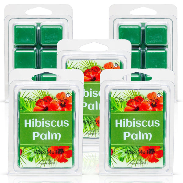 Hibiscus Palm - Lush, Botanical Scented Melt- Maximum Scent Wax Cubes/Melts- 1 Pack -2 Ounces- 6 Cubes - The Candle Daddy