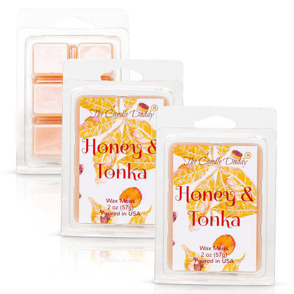 Honey & Tonka - Spiced Honey and Tonka Scented Melt- Maximum Scent Wax Cubes/Melts- 1 Pack -2 Ounces- 6 Cubes - The Candle Daddy