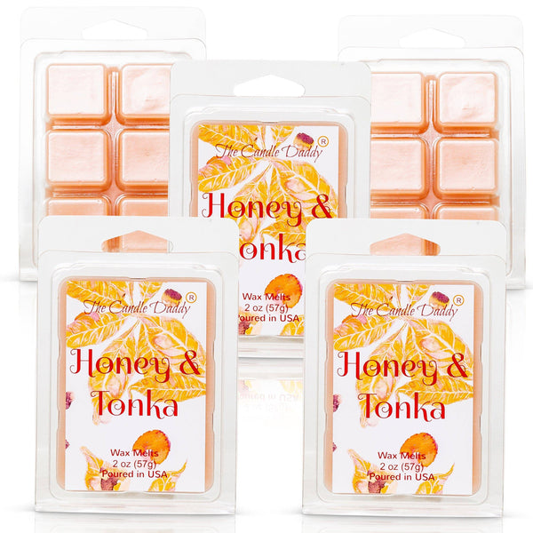 Honey & Tonka - Spiced Honey and Tonka Scented Melt- Maximum Scent Wax Cubes/Melts- 1 Pack -2 Ounces- 6 Cubes - The Candle Daddy