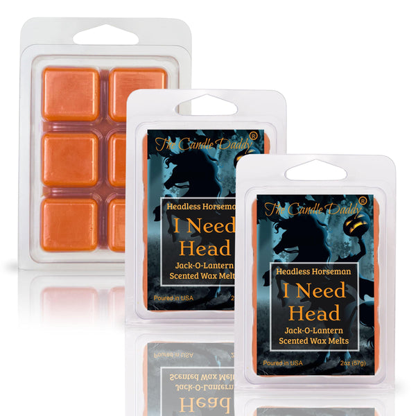 I Need Head - Headless Horseman Halloween - Jack-O-Lantern Scented Wax Melt - 1 Pack - 2 Ounces - 6 Cubes - The Candle Daddy