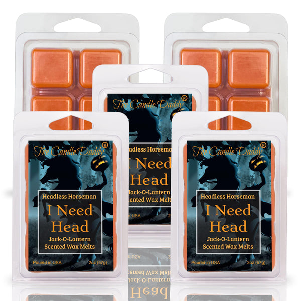 I Need Head - Headless Horseman Halloween - Jack-O-Lantern Scented Wax Melt - 1 Pack - 2 Ounces - 6 Cubes - The Candle Daddy