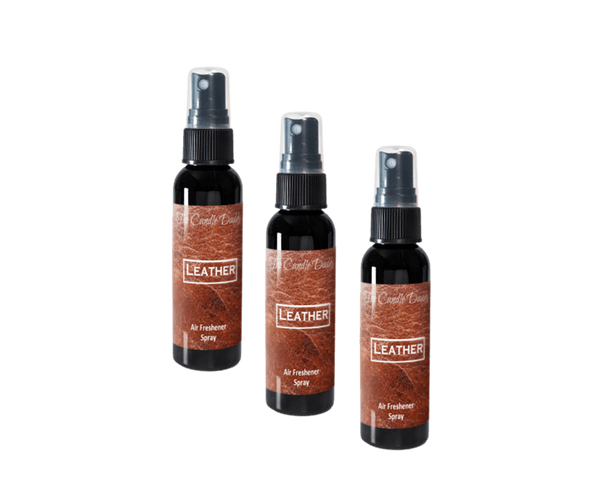 3 Pack - Leather Spray - Leather Scented - Room/Car Air Freshener Spray – (3) 2 Ounce Spray Bottles - The Candle Daddy