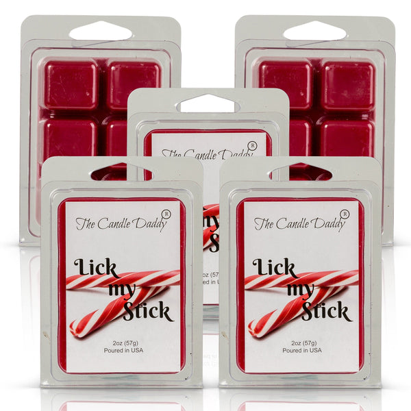 Lick My Stick - Peppermint Stick Scented Wax Melt - 1 Pack - 2 Ounce - 6 Cubes - The Candle Daddy
