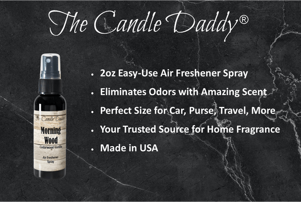 3 Pack - Morning Wood Spray - Cedarwood Vanilla Scented - Room/Car Air Freshener Spray – (3) 2 Ounce Spray Bottles - The Candle Daddy