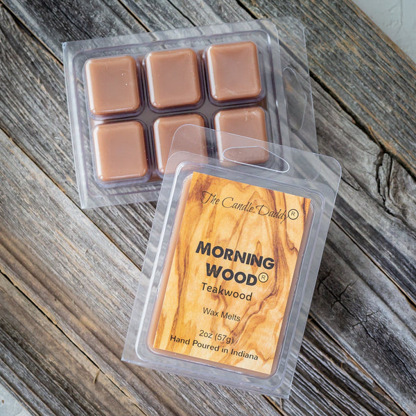 5 Pack - Morning Wood - Teak Wood Scented Wax Melt Cubes - 2 Oz x 5 Packs = 10 Ounces - The Candle Daddy