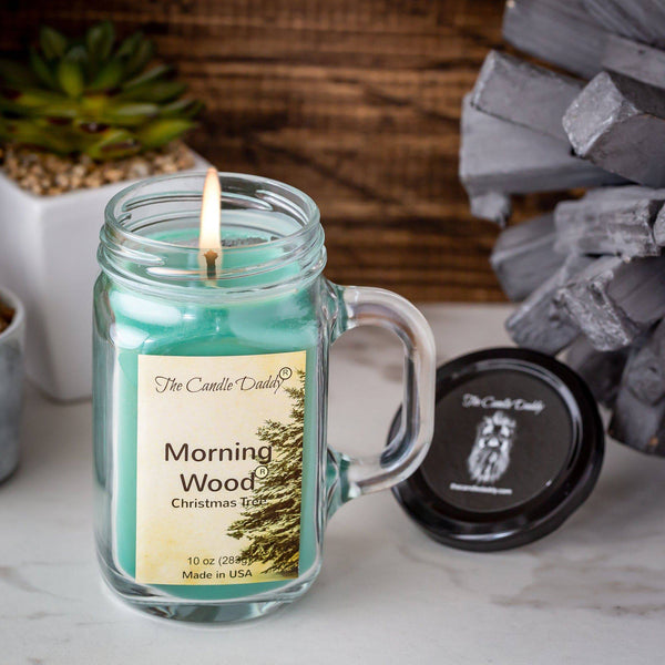 Morning Wood- Christmas Tree Scented Candle- Funny 10 oz- Made in USA - The Candle Daddy