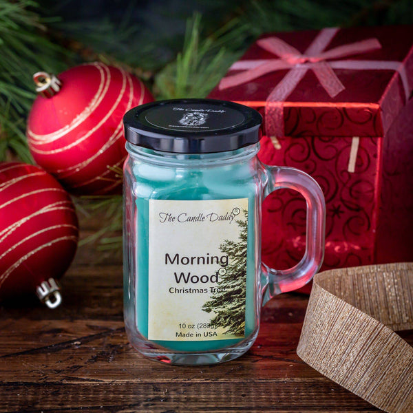Morning Wood- Christmas Tree Scented Candle- Funny 10 oz- Made in USA - The Candle Daddy