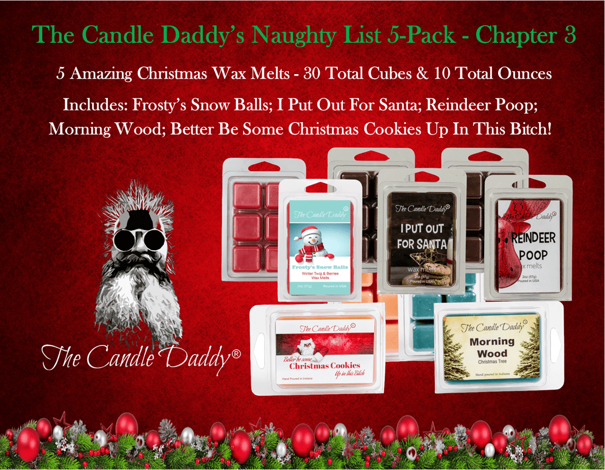 Christmas Naughty List 5 Pack - Chapter 2 - 5 Amazing Christmas Wax Melts -  30 Total Cubes - 10 Total Ounces