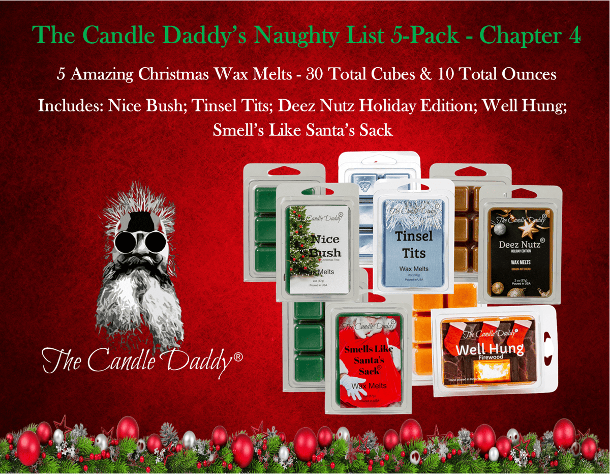 Christmas Naughty List 5 Pack - Chapter 5 - 5 Amazing Christmas Wax Melts -  30 Total Cubes - 10 Total Ounces