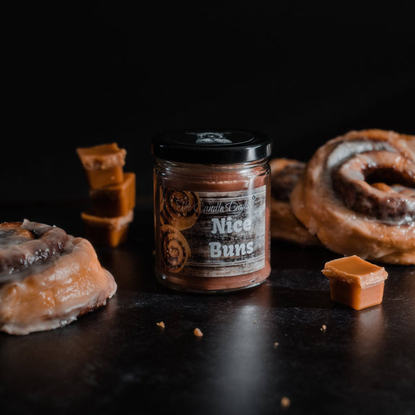 Nice Buns - Sticky Cinnamon Buns Scented - Funny 6 Oz Jar Candle - 40 Hour Burn Time - The Candle Daddy