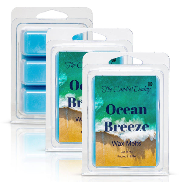 Ocean Breeze - 2 oz Wax Melt- 6 cubes- Refreshing Beach Scent, Gift for Women, Men, BFF, Friend, Wife, Mom, Birthday, Sister, Daughter, Sentimental - The Candle Daddy