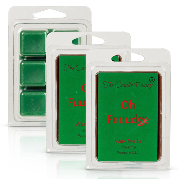Oh Fuuudge!- Funny Christmas Chocolate Fudge Scented Wax Melts - 1 Pack - 2 Ounces - 6 Cubes - The Candle Daddy