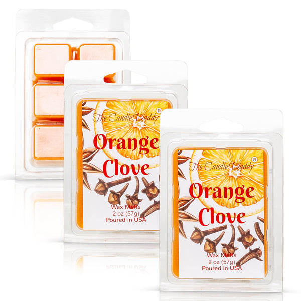 Orange Clove - Spicy Orange Citrus Scented Melt- Maximum Scent Wax Cubes/Melts- 1 Pack -2 Ounces- 6 Cubes - The Candle Daddy