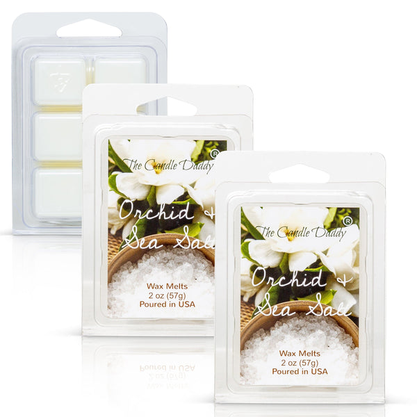 Orchid & Sea Salt - Crisp Floral Orchid & Sea Salt Scented Melt- Maximum Scent Wax Cubes/Melts- 1 Pack -2 Ounces- 6 Cubes - The Candle Daddy